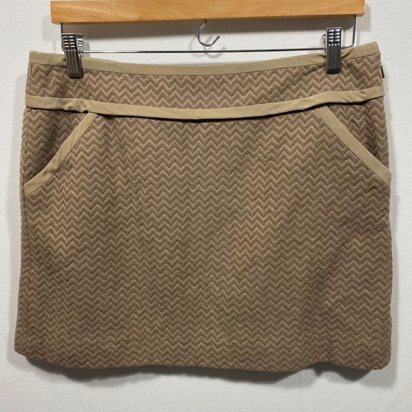 J. Crew Dresses & Skirts - J. Crew 90's Wool Blend Chevron Mini Skirt Tan Size‎ 10 Y2K Academia Preppy